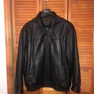 Joseph & Feiss Black Lambskin Leather; MEN’S XXL